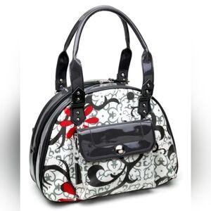 Blitz Bagz Women's Travel Bag Jewelry Organization Tote Large Grey White Red